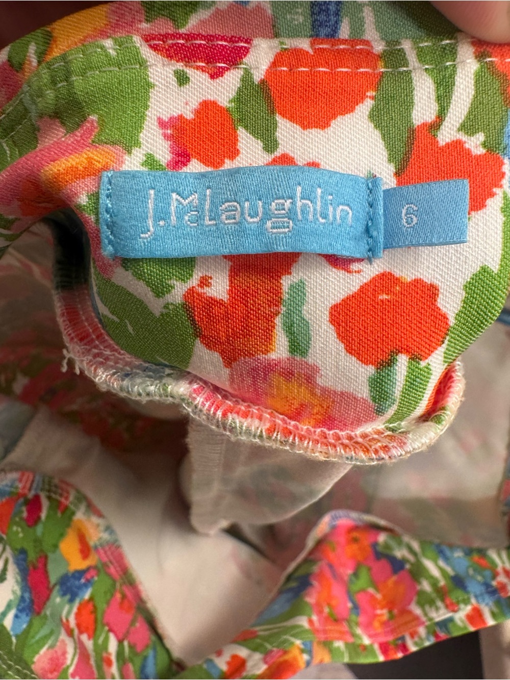 J. McLaughlin Floral Straight-Leg Pants in Green, Pink & Orange - Picture 3 of 3